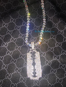 Iced Out Razor Chain White Gold